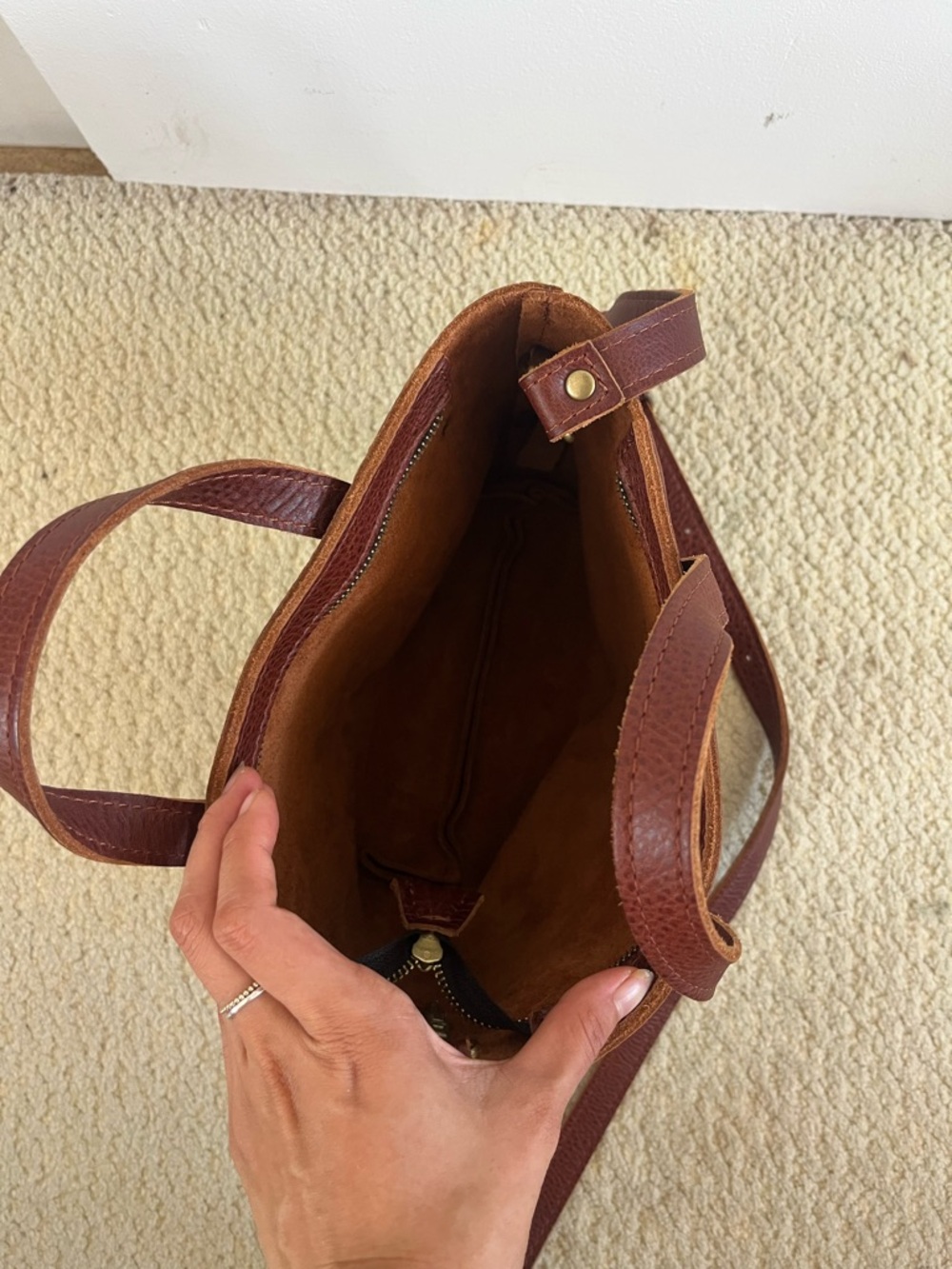 Portland Leather Goods Leather Top-Handle Mini Crossbody Tote - Picture 7 of 7